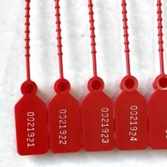 Precintos cola de ratón rojos con numeración correlativa de 7 dígitos