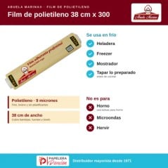 Papel Film Adherente Polietileno 38 cm x 300 Abuela Marina para Cocina