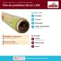 Infografía film polietileno 38 cm x 200, 9 micrones: sí en heladera, freezer y mostrador; no en horno, microondas ni hervir