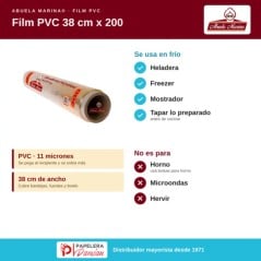 Papel Film Adherente PVC 38 cm x 200 Abuela Marina para Cocina