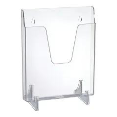 Porta hojas A4 acrílico cristal Acrimet 863 de 28 x 23,5 cm, porta folletos transparente con 2 bases de apoyo