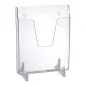 Porta hojas A4 acrílico cristal Acrimet 863 de 28 x 23,5 cm, porta folletos transparente con 2 bases de apoyo