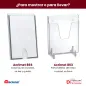 Comparación entre el porta hoja adhesivo Acrimet 865 para pared y el porta folletos Acrimet 863 Comparación entre el porta hoja adhesivo Acrimet 865 para pared y el porta folletos Acrimet 863