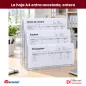 Organizador triple Acrimet 860 con hojas A4 acostadas que entran enteras en cada compartimento Organizador triple Acrimet 860 con hojas A4 acostadas que entran enteras en cada compartimento