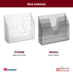 Organizador de escritorio Acrimet 860 en sus dos colores: cristal y humo