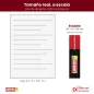 Estuche de Unipox Extra Fuerte 100 ml de 20 x 5 x 3,5 cm dibujado a escala junto a una hoja A4 Estuche de Unipox Extra Fuerte 100 ml de 20 x 5 x 3,5 cm dibujado a escala junto a una hoja A4