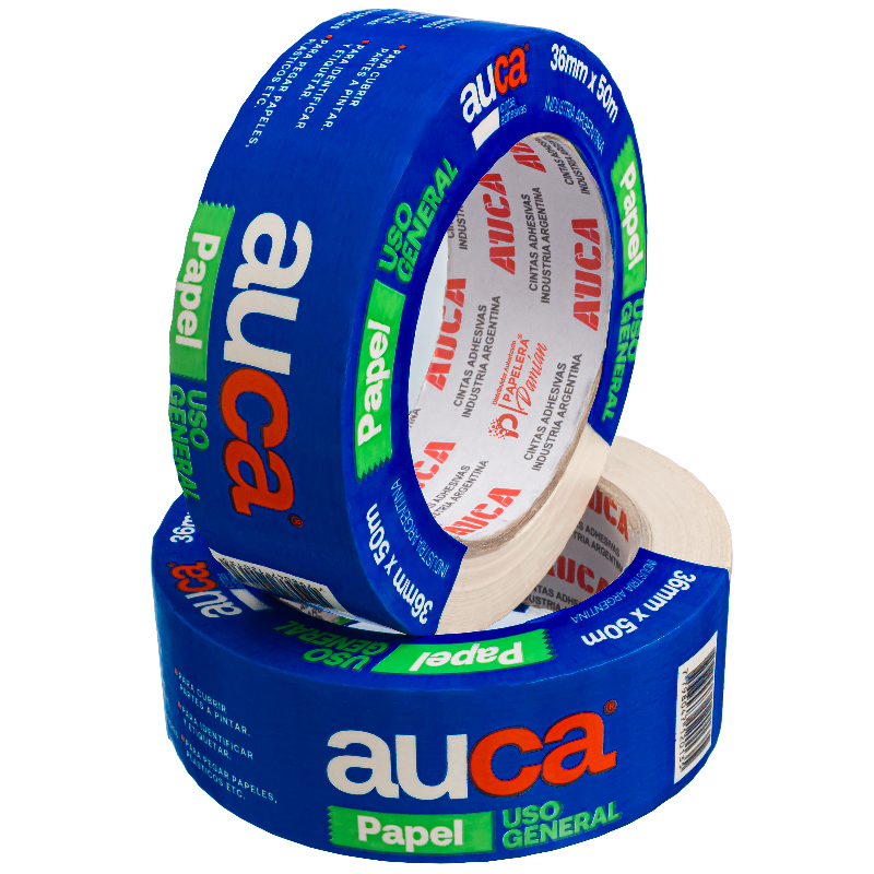 Cinta de papel precio 36mm AUCA rollo de 50 mt adhesiva Cinta de papel precio 36mm AUCA rollo de 50 mt adhesiva