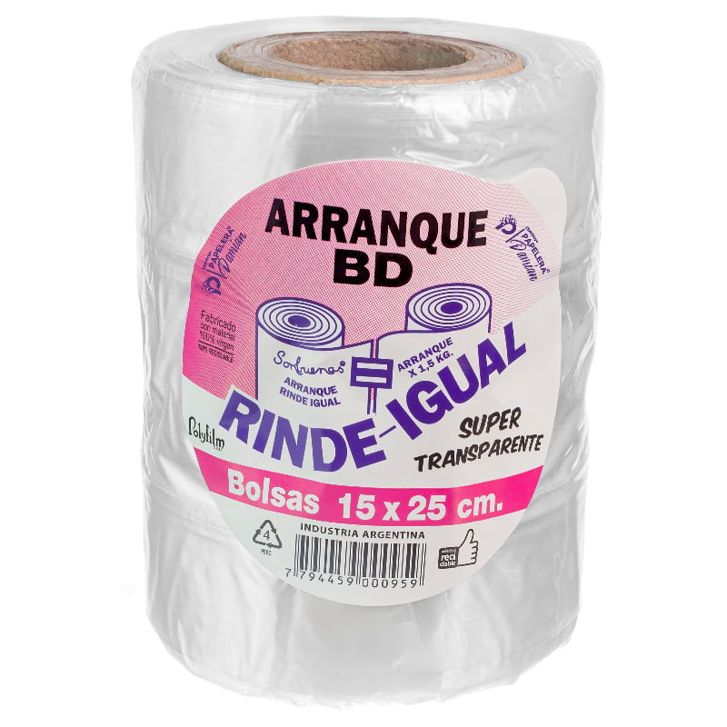 Bolsas cristal de arranque 15 x 25 Super Transparente Rinde Igual en rollo Pack 12 rollos Bolsas cristal de arranque 15 x 25 Super Transparente Rinde Igual en rollo Pack 12 rollos
