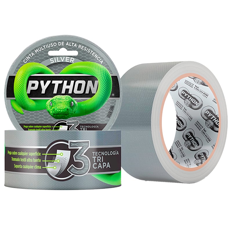 Cinta Pynthon multiuso 48 mm x 9 metros adhesiva fibrada alta resistencia Cinta Pynthon multiuso 48 mm x 9 metros adhesiva fibrada alta resistencia