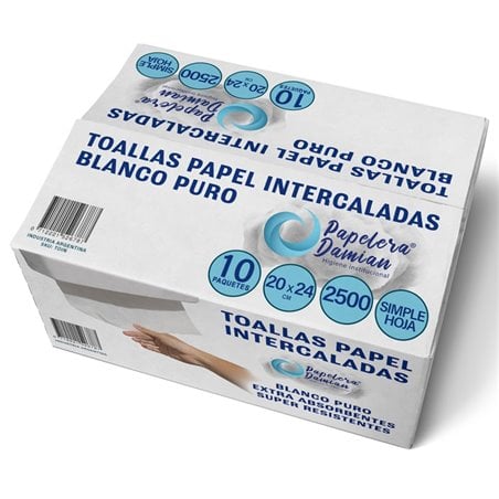 Toalla de papel intercalada de manos Blanca Tissue Caja 2500