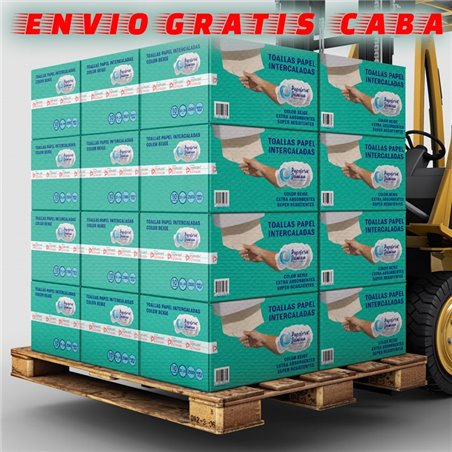 Toallas Intercaladas de Papel Color Beige Tissue pallet de 10 Cajas
