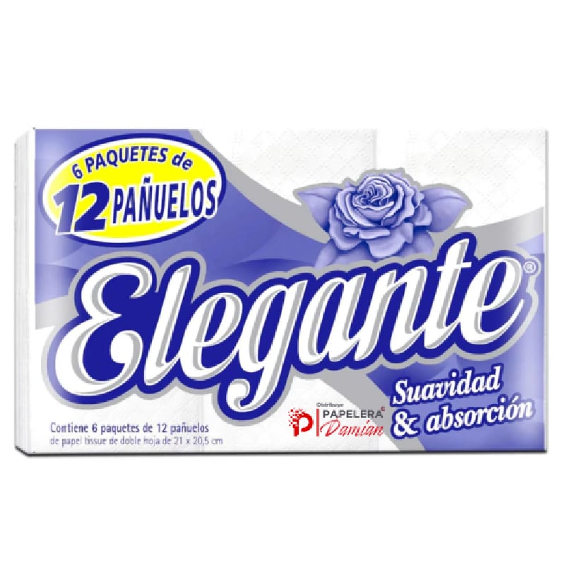 Pañuelos Elegante 6 pack x 12 pañuelos Pañuelos Elegante 6 pack x 12 pañuelos