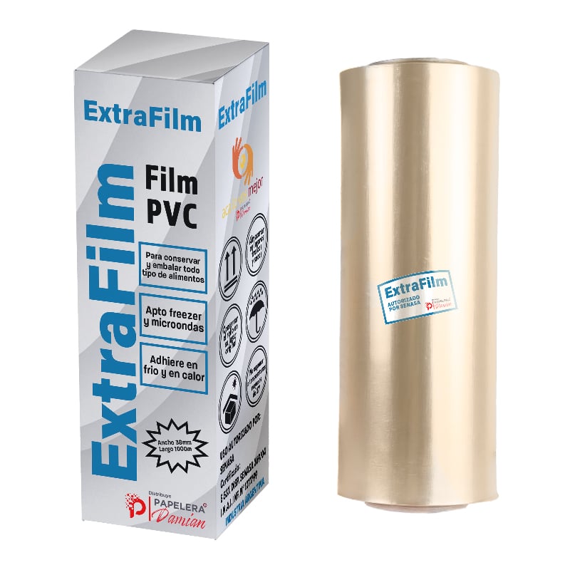 Papel Film PVC rollo adherente 38 cm 1000 m ExtraFilm cocina
