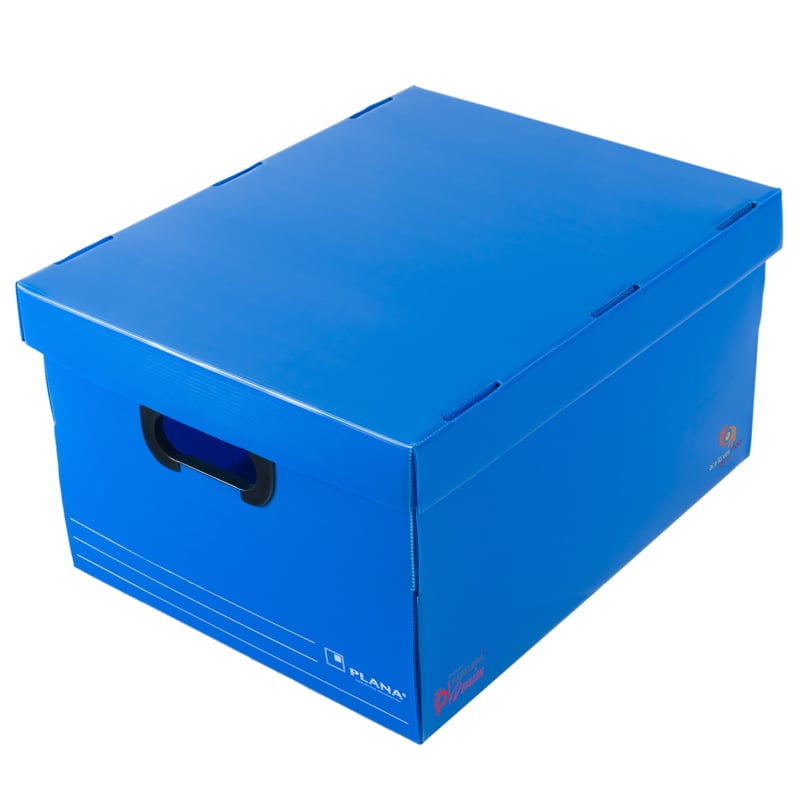 Caja plástica con tapa grande Plana 804 azul cerrada, 45,5×35,5×25,5 cm (~41 L) — Papelera Damián, distribuidor oficial Plana Caja plástica con tapa grande Plana 804 azul cerrada, 45,5×35,5×25,5 cm (~41 L) — Papelera Damián, distribuidor oficial Plana
