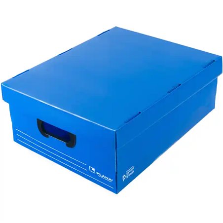Caja plástica apilable con tapa Plana 801 45×35×15 cm - Pack x10