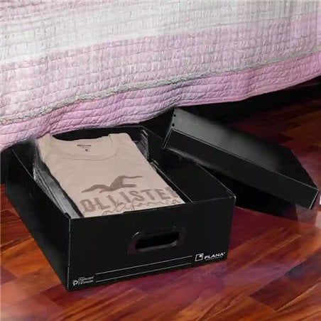 Caja plástica apilable con tapa Plana 801 45×35×15 cm - Pack x10