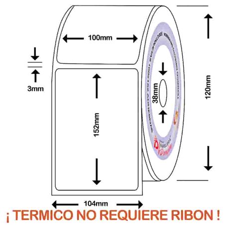 Etiqueta termica 100x150 mm rollo 500 adhesiva Mercado Libre