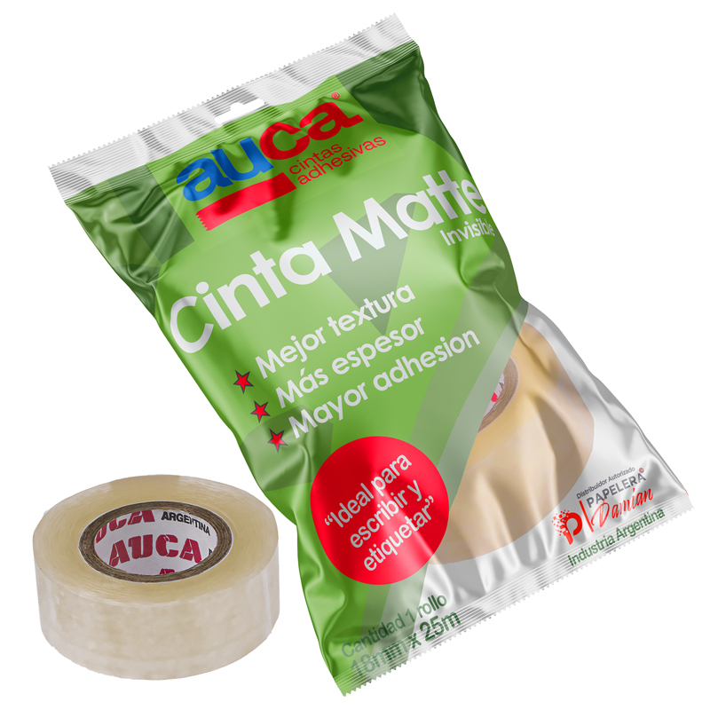 Cinta adhesiva Polipropileno AUCA Matte Magica Invisible 18mm x 25mt Cinta adhesiva Polipropileno AUCA Matte Magica Invisible 18mm x 25mt