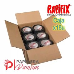Cinta Negra de Papel 48mm 50mt Rapifix Caja de 18 rollos