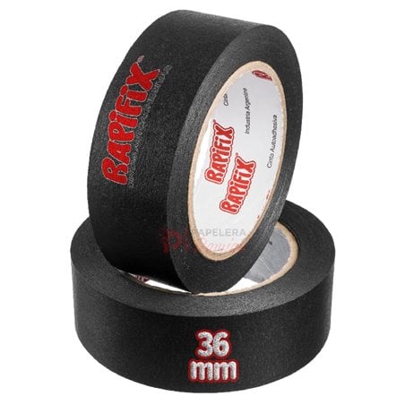 Cinta de papel color negra 36mm 50mt Rapifix Caja x 24 rollos
