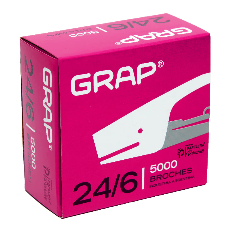 Broches Grap 24/6 Caja 5000 Unidades - Alta Calidad